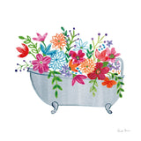 Floral Bathroom III by Farida Zaman. SKU 83400a. Archival Giclee Fine art print for wall decor.