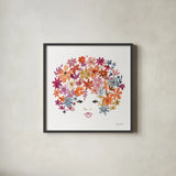 Floral Beauties I by Farida Zaman. Shown in a sleek black glass frame for a contemporary gallery look. Available as an archival giclee rolled canvas, fine art paper, or poster print. SKU 64804a.