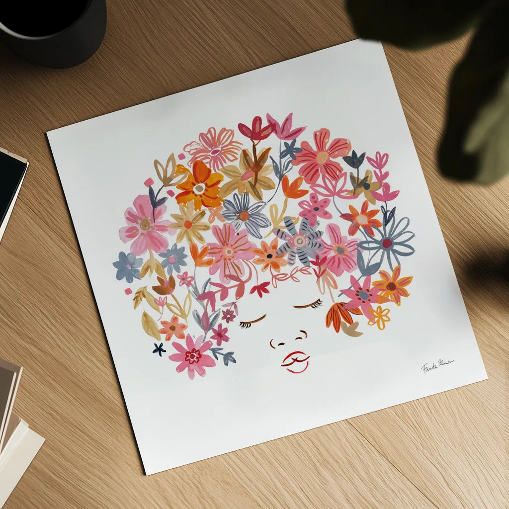 Floral Beauties II by Farida Zaman. Shown as a detailed flat fine art print, highlighting archival giclee quality. Available as an archival giclee rolled canvas, fine art paper, or poster print. SKU 64805a.