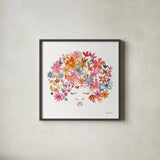 Floral Beauties II by Farida Zaman. Shown in a sleek black glass frame for a contemporary gallery look. Available as an archival giclee rolled canvas, fine art paper, or poster print. SKU 64805a.