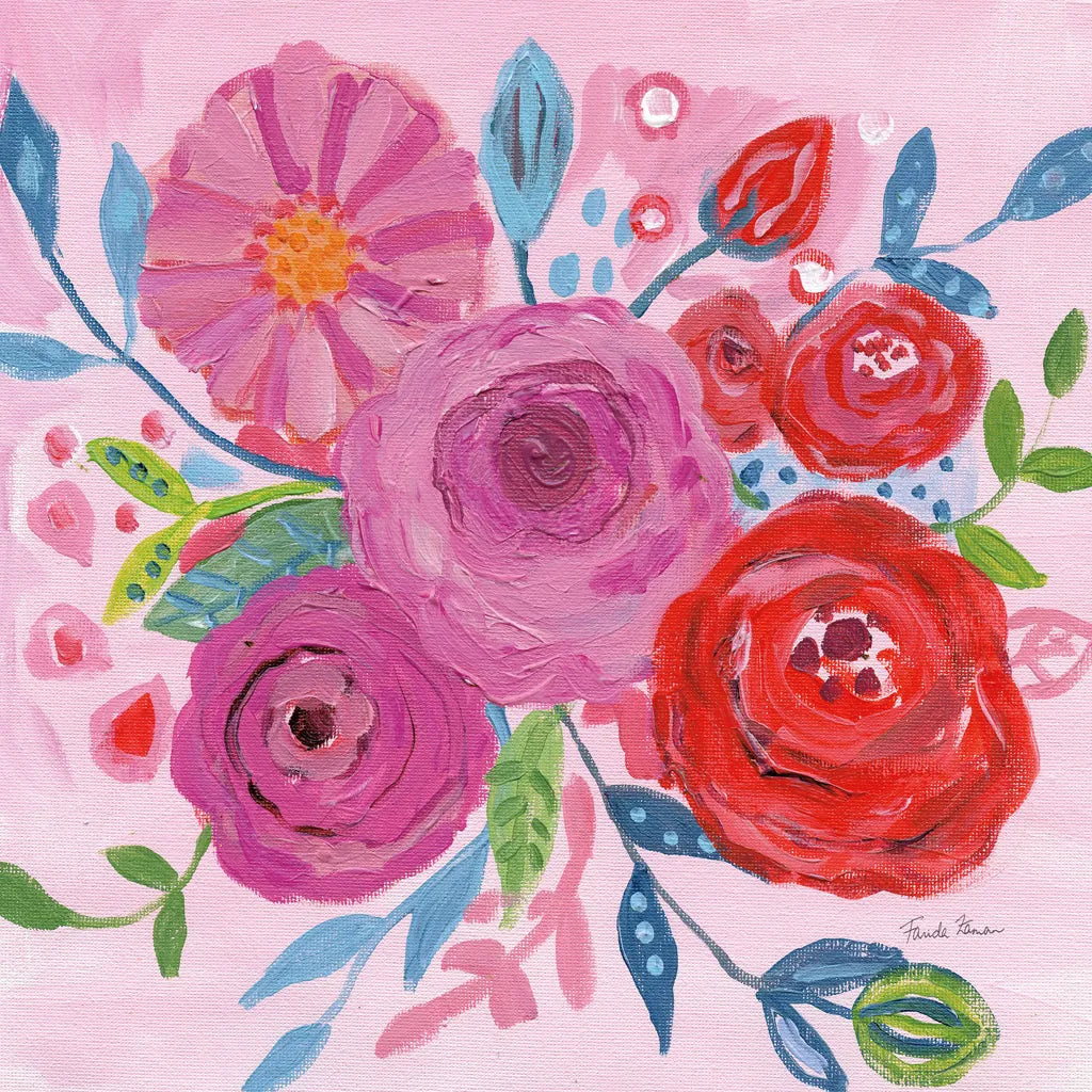 Floral Burst I by Farida Zaman. SKU 56936a. Archival Giclee Fine art print for wall decor.