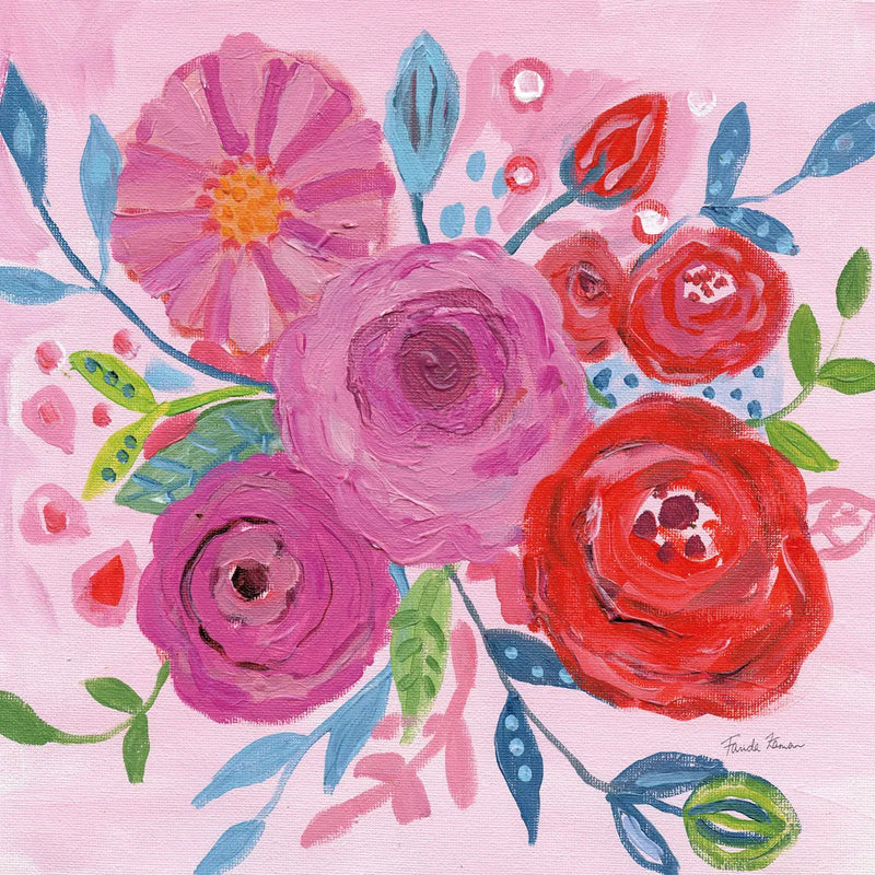 Floral Burst I by Farida Zaman. SKU 56936a. Archival Giclee Fine art print for wall decor.