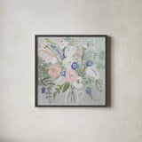 Floral Elegance by Farida Zaman. Shown in a sleek black glass frame for a contemporary gallery look. Available as an archival giclee rolled canvas, fine art paper, or poster print. SKU 54346a.