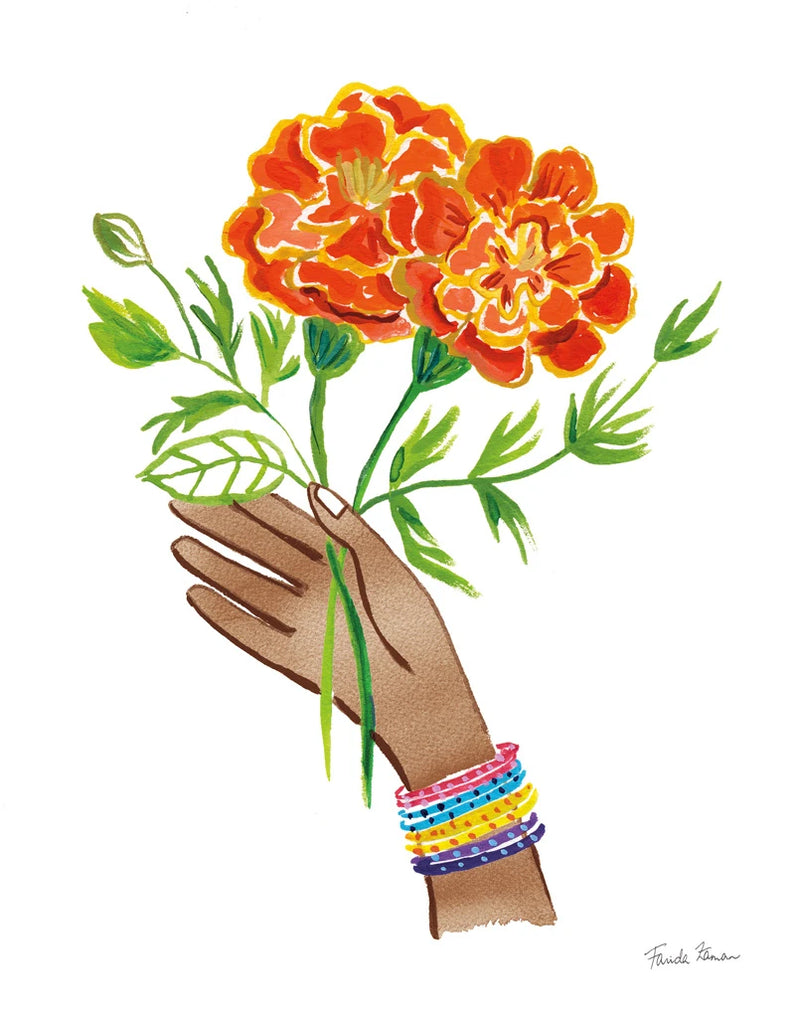 Floral Hand I No Design Tan by Farida Zaman