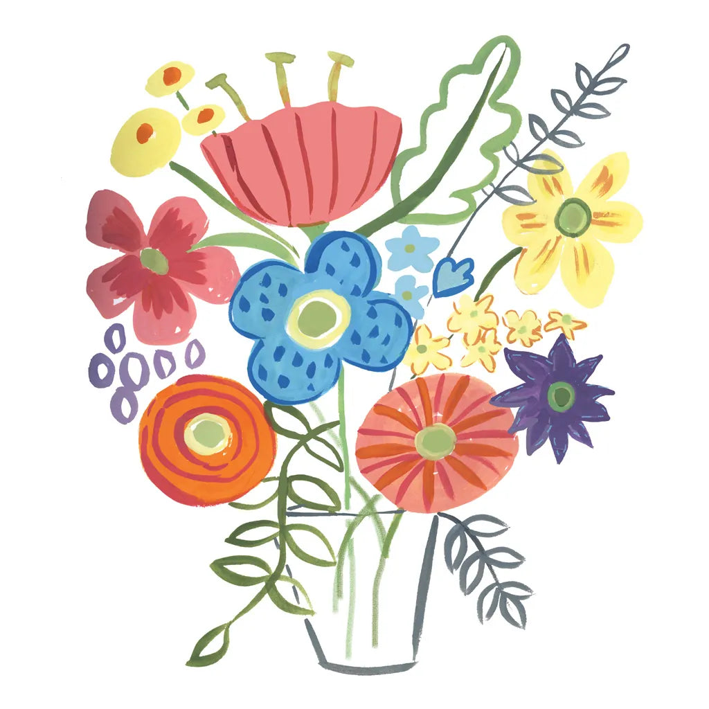 Floral Medley I by Farida Zaman. SKU 33091a. Archival Giclee Fine art print for wall decor.