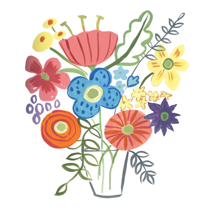 Floral Medley I by Farida Zaman. SKU 33091a. Archival Giclee Fine art print for wall decor.