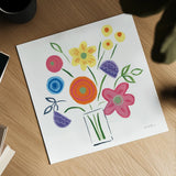 Floral Medley II by Farida Zaman. Shown as a detailed flat fine art print, highlighting archival giclee quality. Available as an archival giclee rolled canvas, fine art paper, or poster print. SKU 33092a.