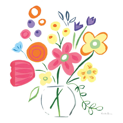 Floral Medley III by Farida Zaman. SKU 33093a. Archival Giclee Fine art print for wall decor.