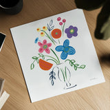 Floral Medley IV by Farida Zaman. Shown as a detailed flat fine art print, highlighting archival giclee quality. Available as an archival giclee rolled canvas, fine art paper, or poster print. SKU 33094a.