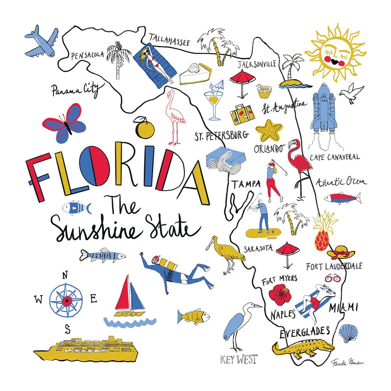 Florida by Farida Zaman. SKU 63970a. Archival Giclee Fine art print for wall decor.
