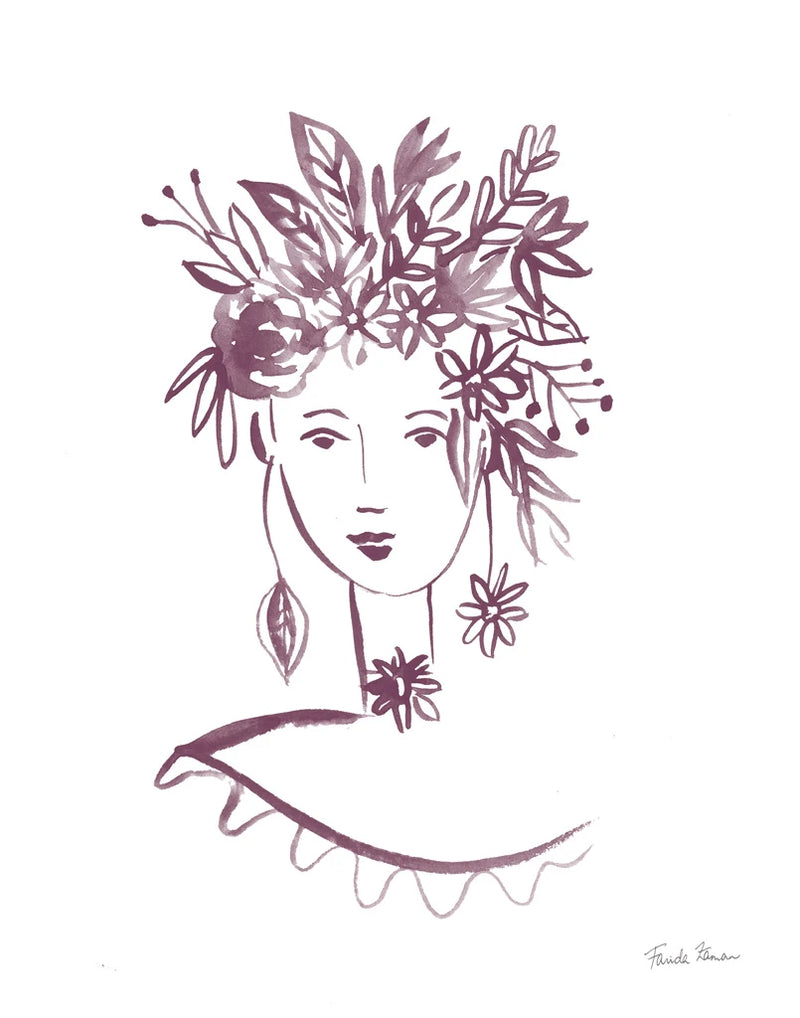 Flower Girl I Plum by Farida Zaman