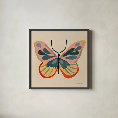 Fluttering I by Farida Zaman. Shown in a sleek black glass frame for a contemporary gallery look. Available as an archival giclee rolled canvas, fine art paper, or poster print. SKU 92739a.