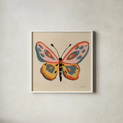 Fluttering II by Farida Zaman. Shown in a crisp white glass frame for a clean and minimalist style. Available as an archival giclee rolled canvas, fine art paper, or poster print. SKU 92740a.
