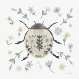 Folk Beetle I Neutral by Farida Zaman. SKU 79489a. Archival Giclee Fine art print for wall decor.