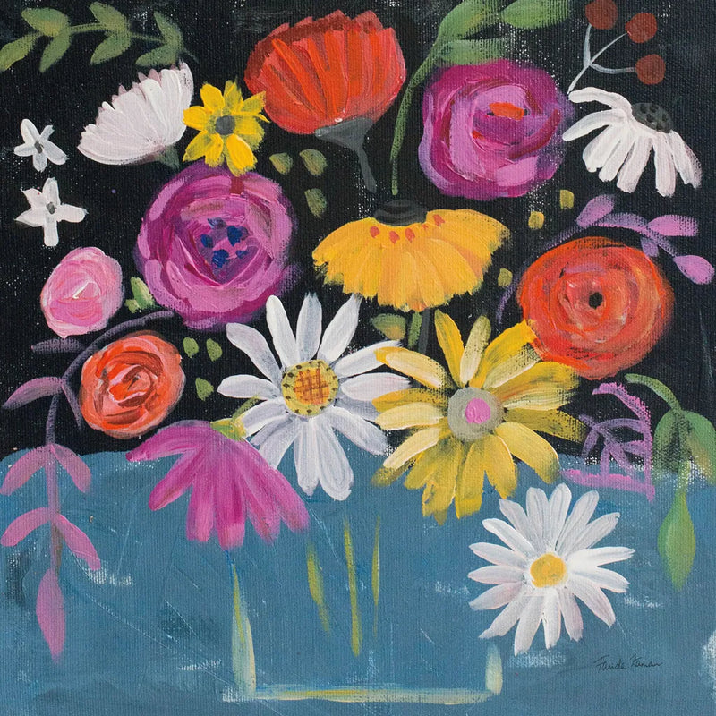 Folk Floral II by Farida Zaman. SKU 38697a. Archival Giclee Fine art print for wall decor.