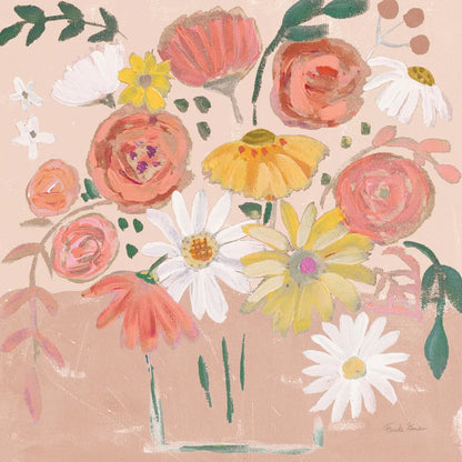 Folk Floral II Modern by Farida Zaman. SKU 53049a. Archival Giclee Fine art print for wall decor.