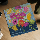 Folk Floral III by Farida Zaman. Shown as a detailed flat fine art print, highlighting archival giclee quality. Available as an archival giclee rolled canvas, fine art paper, or poster print. SKU 38698a.