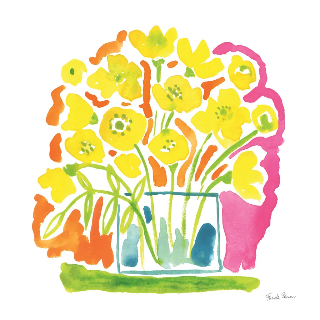 Fresh Bouquet by Farida Zaman. SKU 73937a. Archival Giclee Fine art print for wall decor.