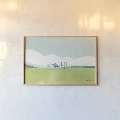 Fresh and Green by Farida Zaman. shown as a paper print in a natural frame. Available as a archival giclee rolled canvas, fine art paper, or poster print. SKU 56267i.