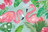 Fruity Flamingos I v2 by Farida Zaman. SKU 94216i. Archival Giclee Fine art print for wall decor.
