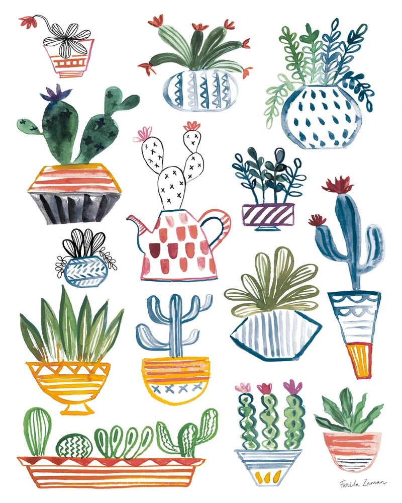 Funky Cacti I Summer by Farida Zaman
