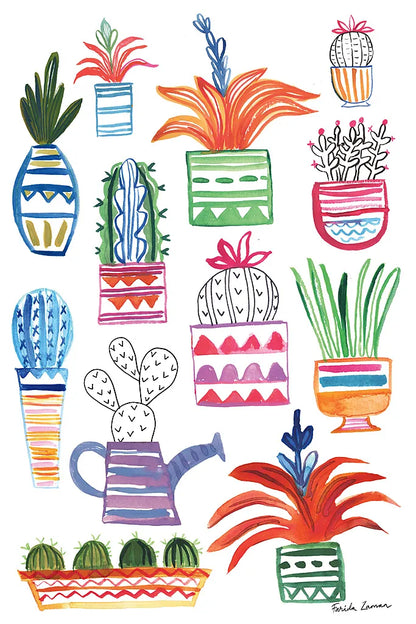 Funky Cacti II by Farida Zaman. SKU 37124h. Archival Giclee Fine art print for wall decor.