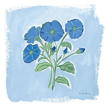 Garden Blues I by Farida Zaman. SKU 98059a. Archival Giclee Fine art print for wall decor.