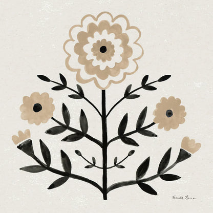 Garden Folk I Brown by Farida Zaman. SKU 83252a. Archival Giclee Fine art print for wall decor.