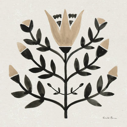 Garden Folk II Brown by Farida Zaman. SKU 83253a. Archival Giclee Fine art print for wall decor.