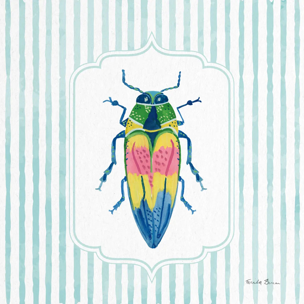 Garden Friends I by Farida Zaman. SKU 98147a. Archival Giclee Fine art print for wall decor.