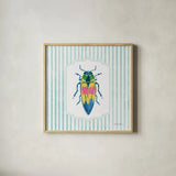 Garden Friends I by Farida Zaman. Shown in a natural wood glass frame for a timeless modern aesthetic. Available as an archival giclee rolled canvas, fine art paper, or poster print. SKU 98147a.