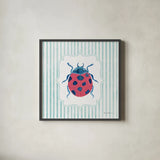 Garden Friends II by Farida Zaman. Shown in a sleek black glass frame for a contemporary gallery look. Available as an archival giclee rolled canvas, fine art paper, or poster print. SKU 98148a.
