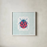 Garden Friends II by Farida Zaman. Shown in a crisp white glass frame for a clean and minimalist style. Available as an archival giclee rolled canvas, fine art paper, or poster print. SKU 98148a.
