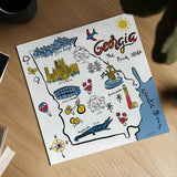 Georgia by Farida Zaman. Shown as a detailed flat fine art print, highlighting archival giclee quality. Available as an archival giclee rolled canvas, fine art paper, or poster print. SKU 87822a.