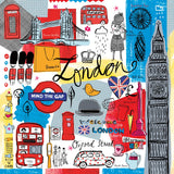 Global Travel III by Farida Zaman. SKU 44987a. Archival Giclee Fine art print for wall decor.