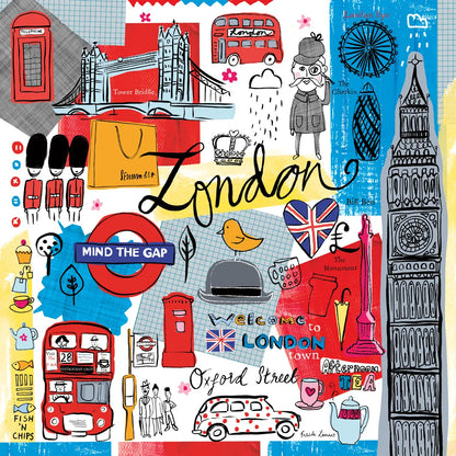 Global Travel III by Farida Zaman. SKU 44987a. Archival Giclee Fine art print for wall decor.