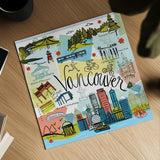 Global Travel V v2 by Farida Zaman. Shown as a detailed flat fine art print, highlighting archival giclee quality. Available as an archival giclee rolled canvas, fine art paper, or poster print. SKU 51502a.