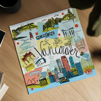 Global Travel V v2 by Farida Zaman. Shown as a detailed flat fine art print, highlighting archival giclee quality. Available as an archival giclee rolled canvas, fine art paper, or poster print. SKU 51502a.