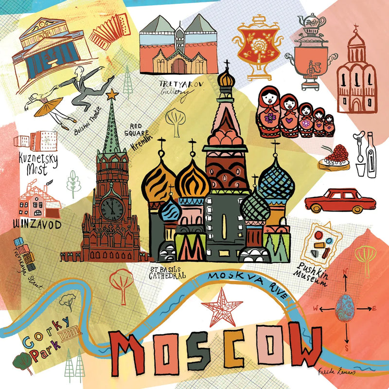 Global Travel VI by Farida Zaman. SKU 44990a. Archival Giclee Fine art print for wall decor.