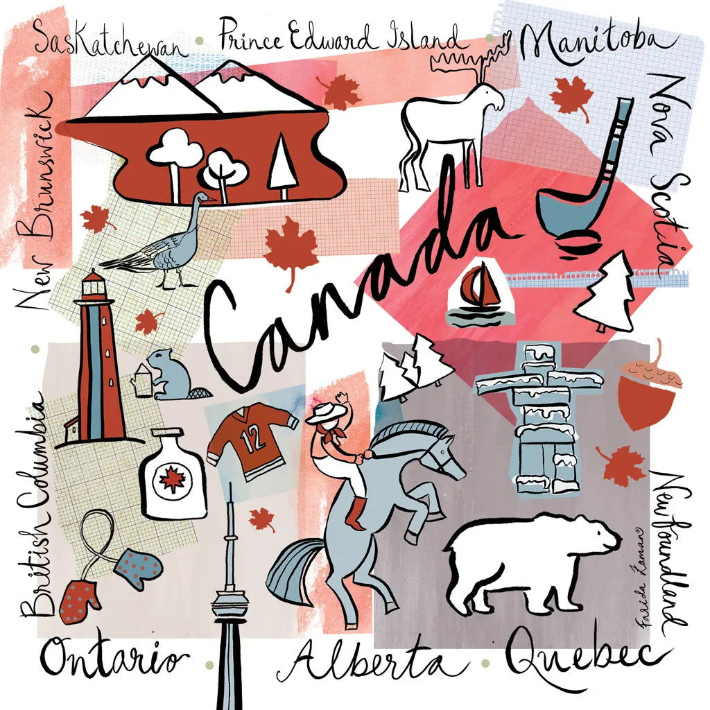 Global Travel VII v2 by Farida Zaman. SKU 51503a. Archival Giclee Fine art print for wall decor.