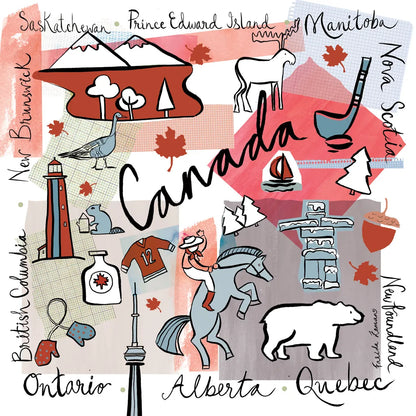 Global Travel VII v2 by Farida Zaman. SKU 51503a. Archival Giclee Fine art print for wall decor.