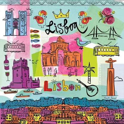 Global Travel VIII by Farida Zaman. SKU 44992a. Archival Giclee Fine art print for wall decor.