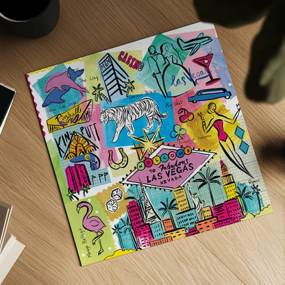 Global Travel X by Farida Zaman. Shown as a detailed flat fine art print, highlighting archival giclee quality. Available as an archival giclee rolled canvas, fine art paper, or poster print. SKU 44994a.