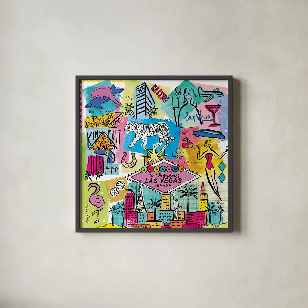 Global Travel X by Farida Zaman. Shown in a sleek black glass frame for a contemporary gallery look. Available as an archival giclee rolled canvas, fine art paper, or poster print. SKU 44994a.