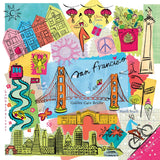 Global Travel XI by Farida Zaman. SKU 44995a. Archival Giclee Fine art print for wall decor.