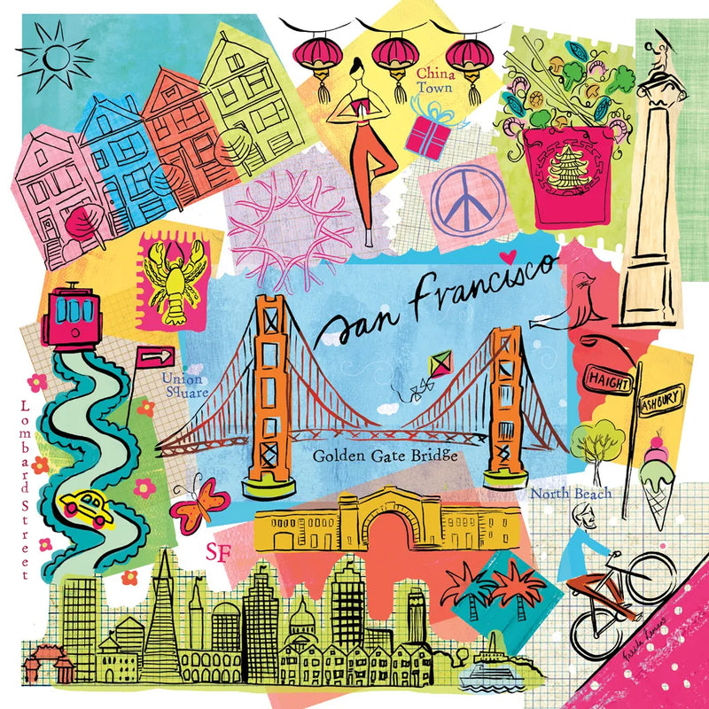 Global Travel XI by Farida Zaman. SKU 44995a. Archival Giclee Fine art print for wall decor.