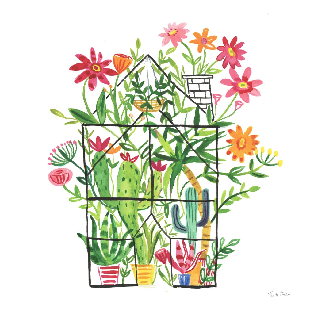 Greenhouse Blooming III by Farida Zaman. SKU 77951a. Archival Giclee Fine art print for wall decor.