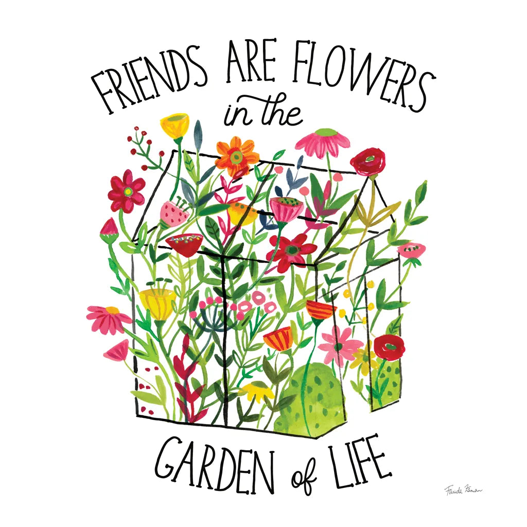 Greenhouse Blooming IV Friends by Farida Zaman. SKU 81456a. Archival Giclee Fine art print for wall decor.