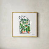 Greenhouse I by Farida Zaman. Shown in a natural wood glass frame for a timeless modern aesthetic. Available as an archival giclee rolled canvas, fine art paper, or poster print. SKU 69507a.