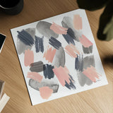 Grey Pink Mist II by Farida Zaman. Shown as a detailed flat fine art print, highlighting archival giclee quality. Available as an archival giclee rolled canvas, fine art paper, or poster print. SKU 38400a.